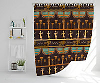 Orange & Black Hieroglyphs (Shower Curtain) / Default Title