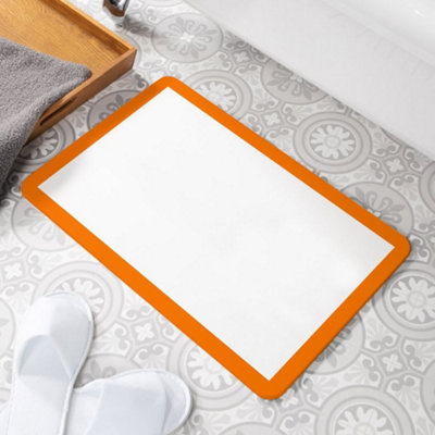 Orange Border Stone Non Slip Bath Mat | DIY at B&Q