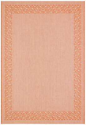 Orange Bordered Modern Easy To Clean Rug For Dining Room-160cm x 230cm