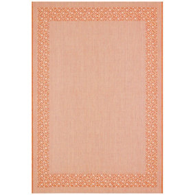 Orange Bordered Modern Easy To Clean Rug For Dining Room-160cm x 230cm