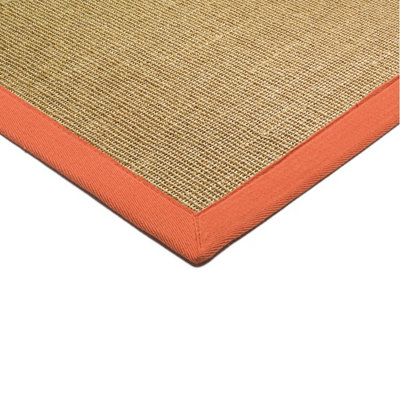 Orange Bordered Plain Modern Easy to clean Rug for Dining Room Bed Room and Living Room-68 X 300cmcm (Runner)