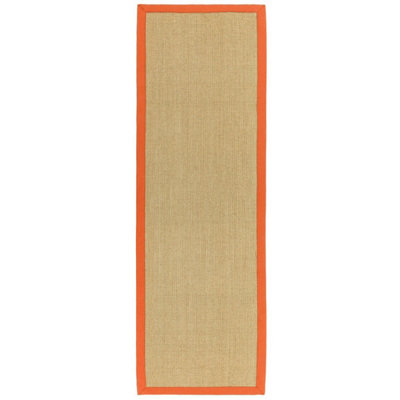 Orange Bordered Plain Modern Easy to clean Rug for Dining Room Bed Room ...