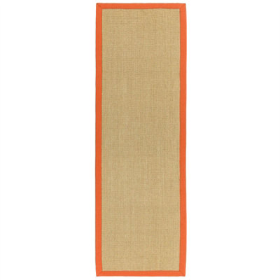 Orange Bordered Plain Modern Easy to clean Rug for Dining Room Bed Room ...