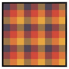 Orange check pattern (Picutre Frame) / 30x30" / Brown