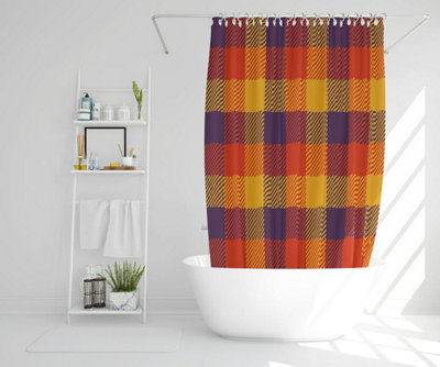 Orange Check Pattern (Shower Curtain) / Default Title