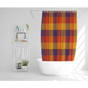 Orange Check Pattern (Shower Curtain) / Default Title
