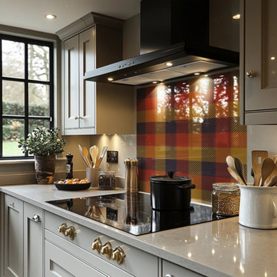 Orange Check Pattern Splash Back designer style