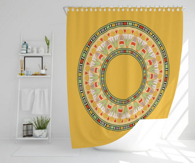 Orange Circle Ornament. Round Frame (Shower Curtain) / Default Title Price Comparisons | Compare The Build
