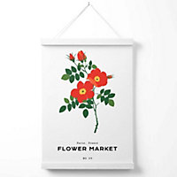 Orange Cosmos Plant Flower Market Simplicity Poster with Hanger / 33cm / White
