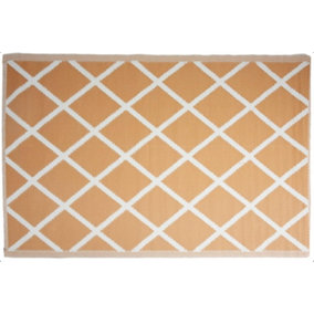 Orange Diamond Squares Outdoor Rug Camping Floor Mat Picnic Blanket 90 x 180cm