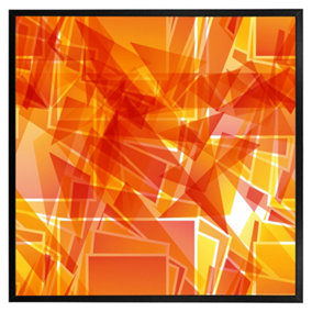 Orange geometric (Picutre Frame) / 12x12" / Oak