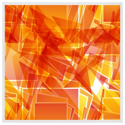 Orange geometric (Picutre Frame) / 30x30" / Grey