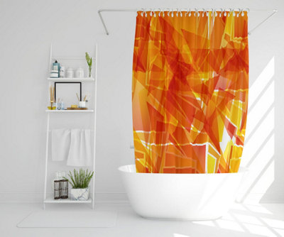 Orange Geometric (Shower Curtain) / Default Title DIY at B&Q