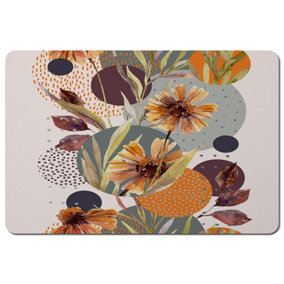 Orange Geometric With Flowers (Placemat) / Default Title