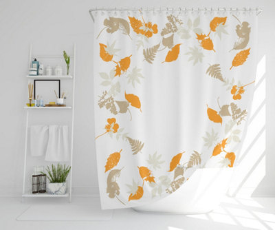 Orange & Grey Autumn Leaves (Shower Curtain) / Default Title Price Comparisons | Compare The Build