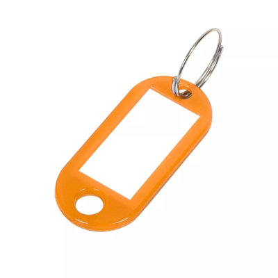 Orange Key Tags Pack of 10 Reusable Plastic Keyring Labels for Key ...