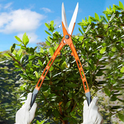 Orange Lightweight Hedge Shears, 67cm Long, Sharp Precision Blades ...