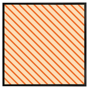 Orange lines (Picutre Frame) / 16x16" / Black