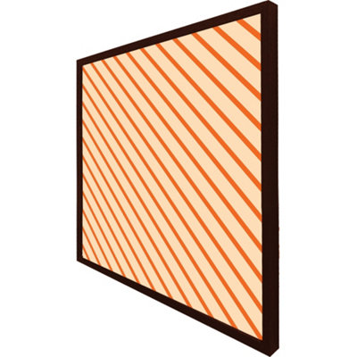 Orange lines (Picutre Frame) / 30x30" / Brown
