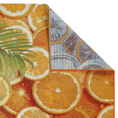 Orange Outdoor Rug, Abstract Stain-Resistant Rug For Decks Patio Balcony, Nature Print Outdoor Area Rug-160cm X 230cm