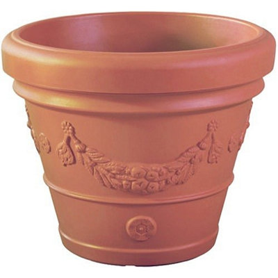 Orange Planter With Grape Design Embossed Surface 63L