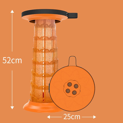 Orange Portable Folding Camping Telescopic Stool Heightened Lotus Model