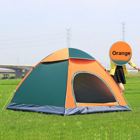 Orange Portable Pop-Up Waterproof Camping Tent Suitable for 2-3 people