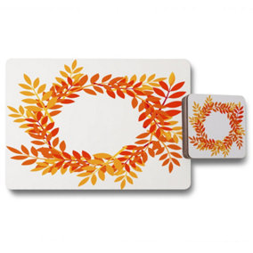 Orange & Red Autumn Leaves (Placemat & Coaster Set) / Default Title