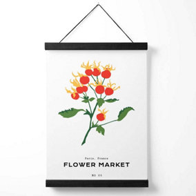 Orange Rosehip Plant Flower Market Simplicity Medium Poster with Black Hanger