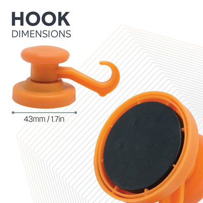 Orange Rubber Coated Neodymium Magnet with Swivel Hook for Holding Rope ...