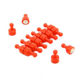 Orange Skittle Magnet for Fridge, Office, Whiteboard, Noticeboard, Filing Cabinet - 12mm dia x 21mm tall - Pack of 12