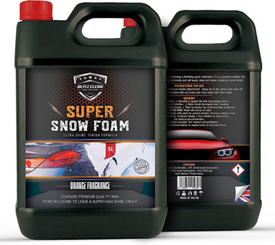 Orange Snow Foam & Snow Cannon Car Shampoo PH Neutral Wash Detailing Valeting Kit For Car Van Caravan 5L Super Thick Pre Wash