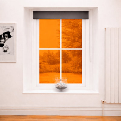 Orange Stained Glass Film Self Adhesive Transparent Coloured Window ...