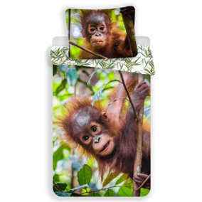 Orangutan 100% Cotton Single Duvet Cover Set - European Size