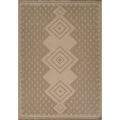 ORANOS Cottage Tan Machine Washable Jute Area Rug 158 x 213 cm