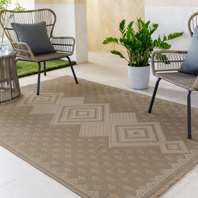 ORANOS Cottage Tan Machine Washable Jute Area Rug 158 x 213 cm