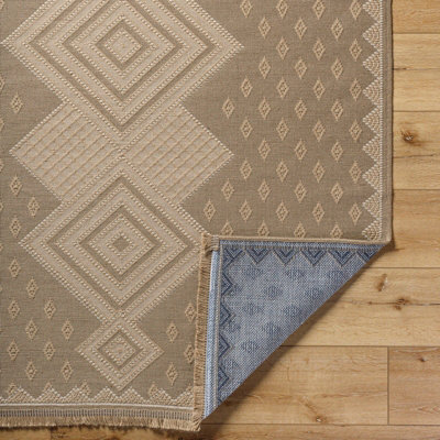 ORANOS Cottage Tan Machine Washable Jute Area Rug 158 x 213 cm