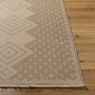 ORANOS Cottage Tan Machine Washable Jute Area Rug 158 x 213 cm