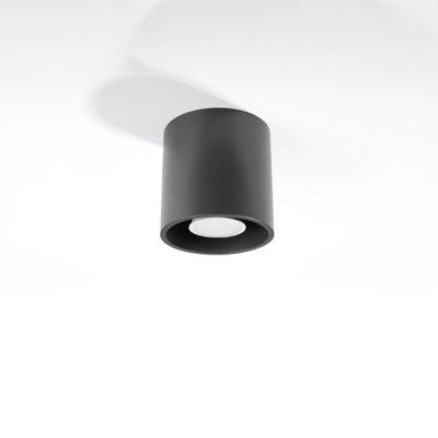 Orbis Aluminium Anthracite 1 Light Classic Ceiling Light