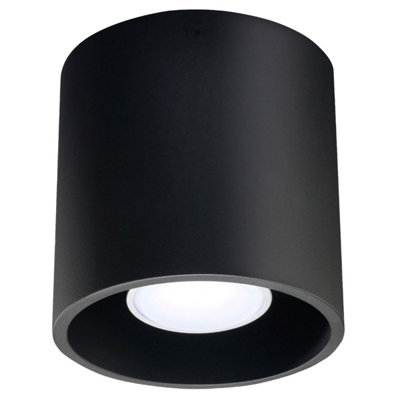 Orbis Aluminium Black 1 Light Classic Ceiling Light