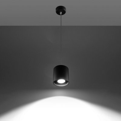 Orbis Aluminium Black 1 Light Classic Pendant Ceiling Light