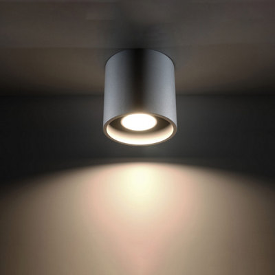 Orbis Aluminium Grey 1 Light Classic Ceiling Light