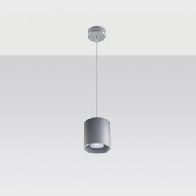 Orbis Aluminium Grey 1 Light Classic Pendant Ceiling Light