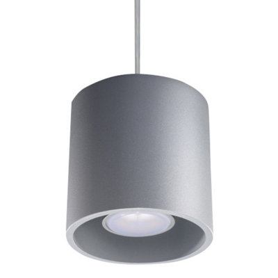 Orbis Aluminium Grey 1 Light Classic Pendant Ceiling Light