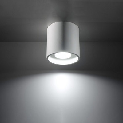 Orbis Aluminium White 1 Light Classic Ceiling Light