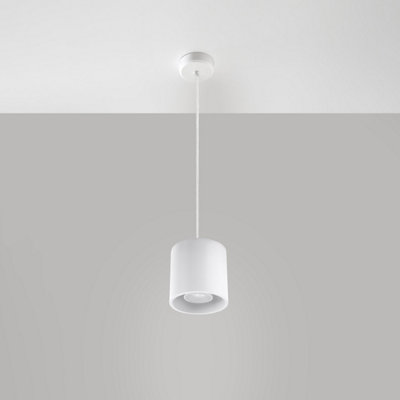 Orbis Aluminium White 1 Light Classic Pendant Ceiling Light