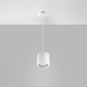 Orbis Aluminium White 1 Light Classic Pendant Ceiling Light