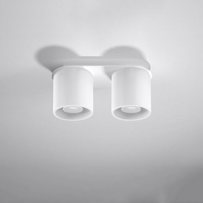 Orbis Aluminium White 2 Light Classic Ceiling Light