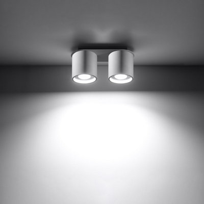 Orbis Aluminium White 2 Light Classic Ceiling Light