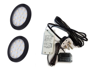 ORBIT Black 1.5W LED Light Kit Under Cabinet Shelf Cupboard Kit - Light ...